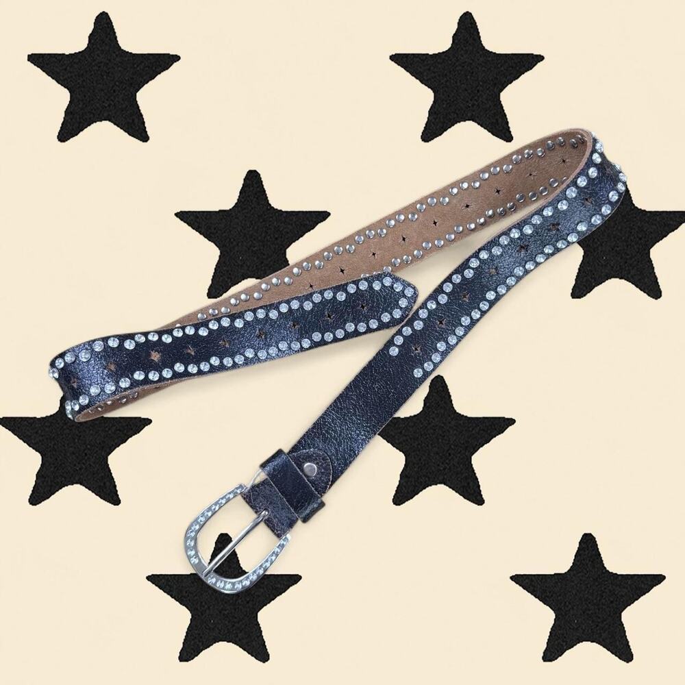 ★ Y2K brown & black leather belt ★